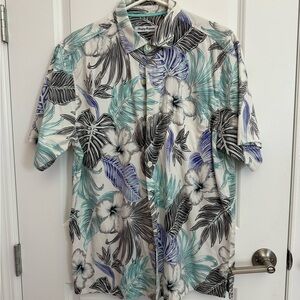 Tommy Bahama Konkan Jungle Silk Blend Camp Shirt Silk-Cotton Continental
